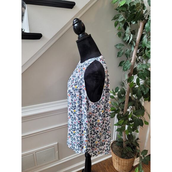 Loft Shirt Blouse Women's Size Medium Multicolor 100% Polyester Sleeveless - Picture 5 of 9
